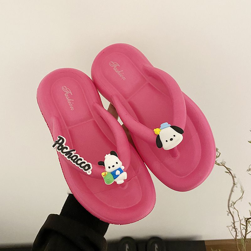 Flip-flops nữ, dép hoạt hình dễ thương, dép non-slip mềm cho phòng tắm tại nhà, dép đi biển ngoài trời