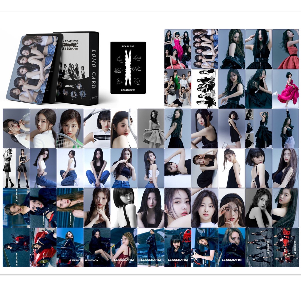 55pcs/box LE SSERAFIM FREALESS Album ANTIFRAGILE Photocards Eunchae Chaewon Sakura Kazuha Yunjin Lomo Cards Lesserafim Kpop Postcards LETAOTAO2023