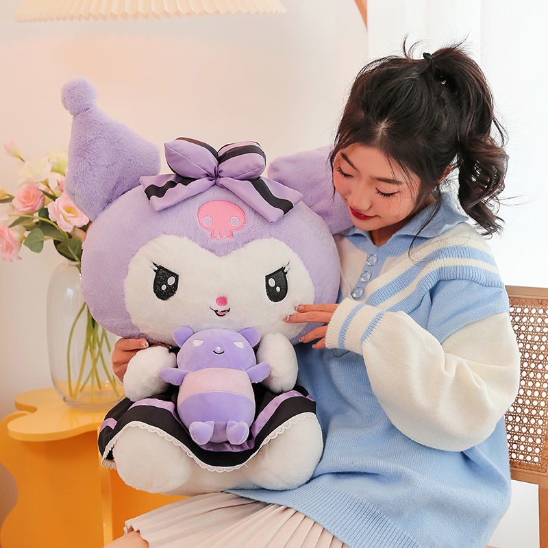 Búp Bê Nhồi Bông Kuromi Màu Tím Dễ Thương Dùng Làm Quà Tặng Sinh Nhật Cho Bé Gái