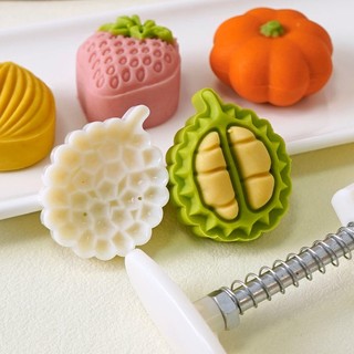 Ready stock 2022 fruit snowskin mooncake mold pastoral style peach mung bean cake mini strawberry pastry hand-pressed lf8.15