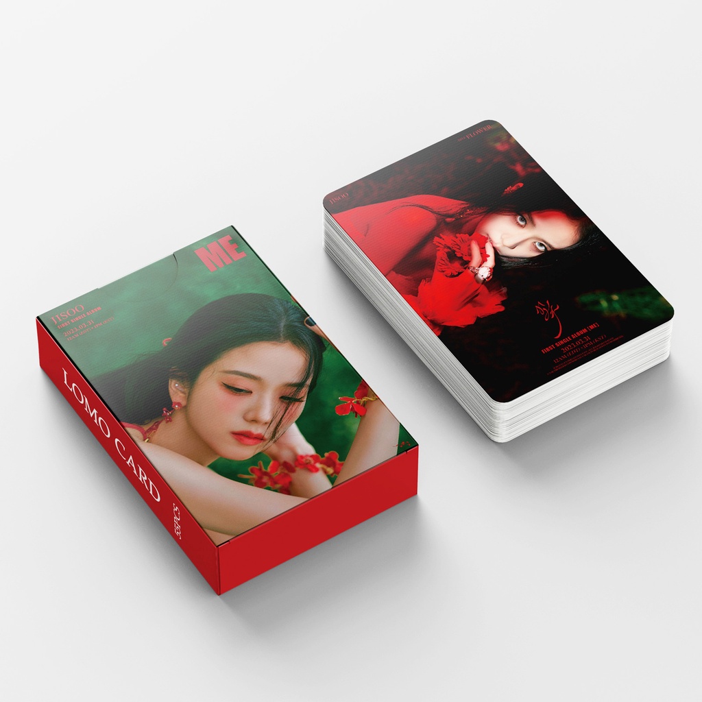 55pcs/box JISOO 1st SINGLE Album ME Photocards FLOWER BLACK-PINK SOLO Lomo Cards Black Pink Kpop Postcards New Arrivals