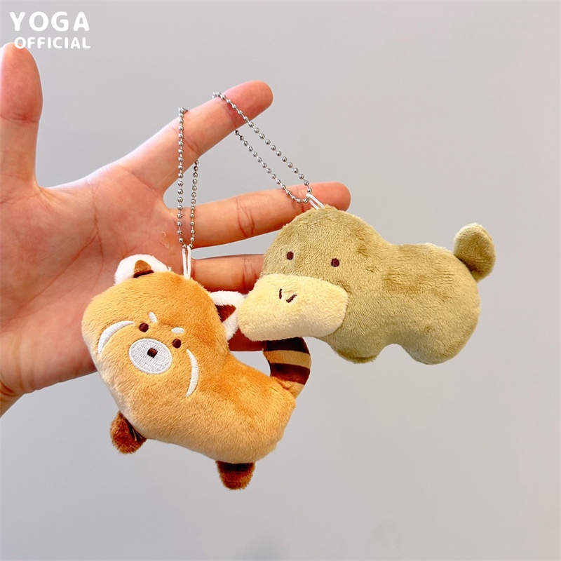 Móc Khóa Hình Thú Nhồi Bông Mắt Mèo Dễ Thương