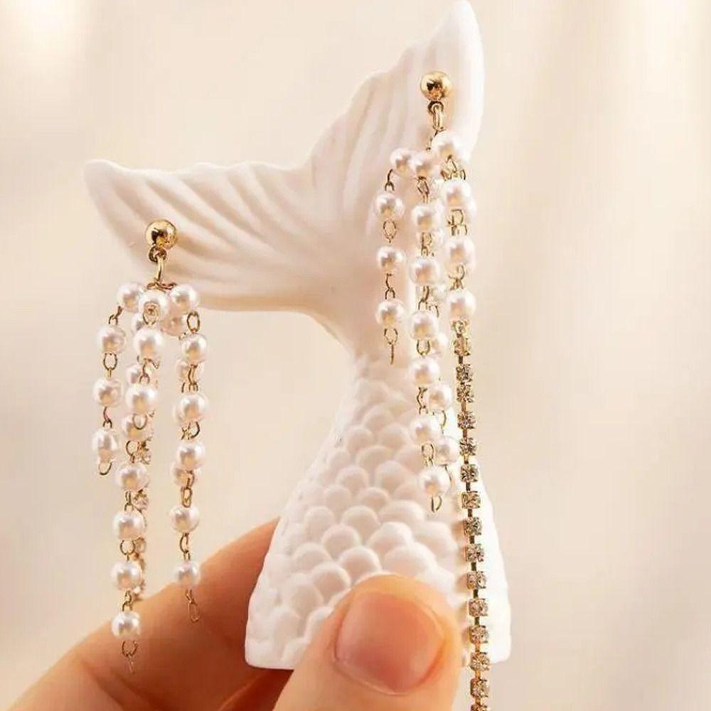 Giá trưng bày đồ trang sức đuôi cá HEALMEYOU, giá đỡ bông tai bằng thạch cao trắng, giá đỡ chuyên dụng trong cửa hàng tinh tế trang trí nhà theo phong cách hàn quốc