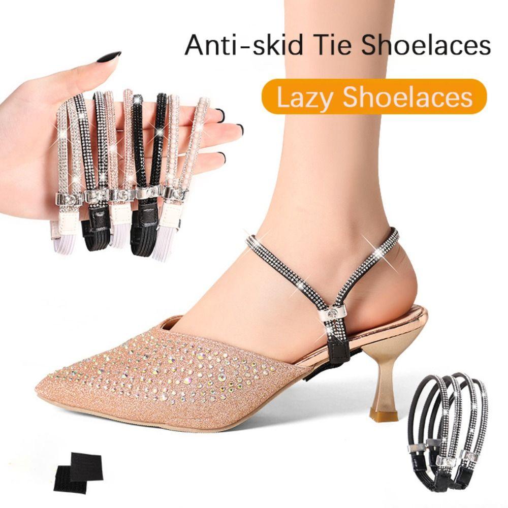 Niuyou dây giày nữ, giày trang trí gói cao gót bó dây giày, thời trang có thể điều chỉnh mắt cá chân giữ miễn phí tam giác dây giày lười nữ