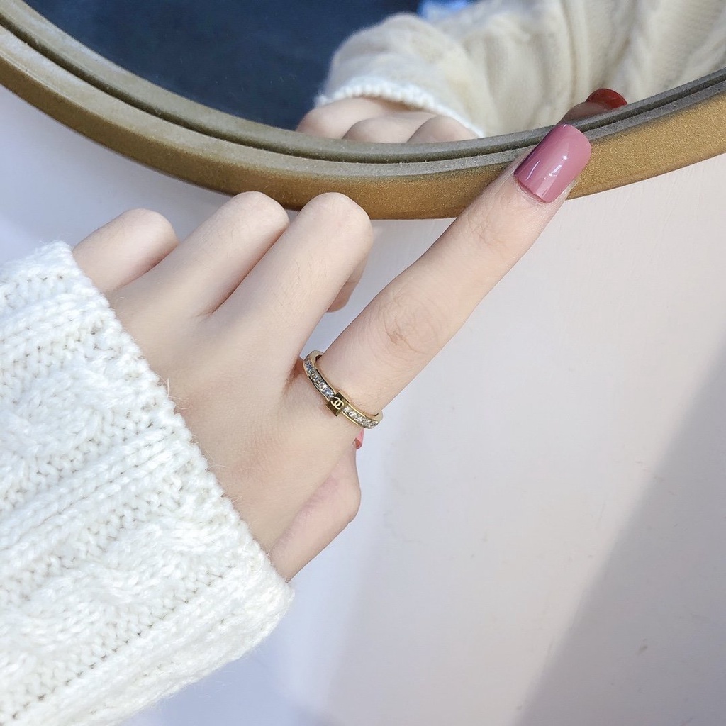 Nhẫn Đeo Tay cc Mạ Vàng Bạc 925 Phong Cách Hàn Quốc Đơn Giản Sáng Tạo Dành Cho Nữ