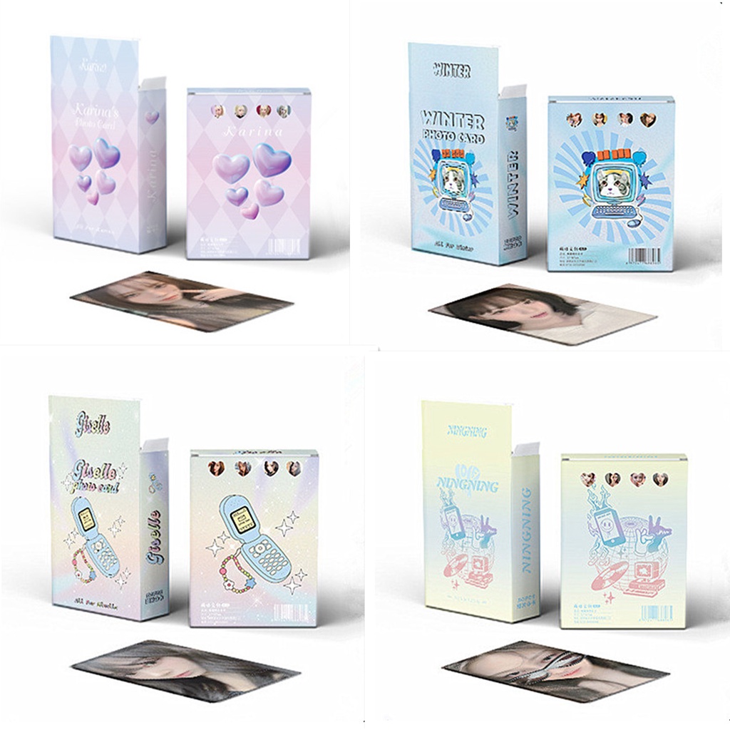 50pcs/box AESPA Photocards Album KARINA NINGNING WINTER GISELLE Laser Lomo Cards Kpop Postcards Fan Colletion Kpopfan store