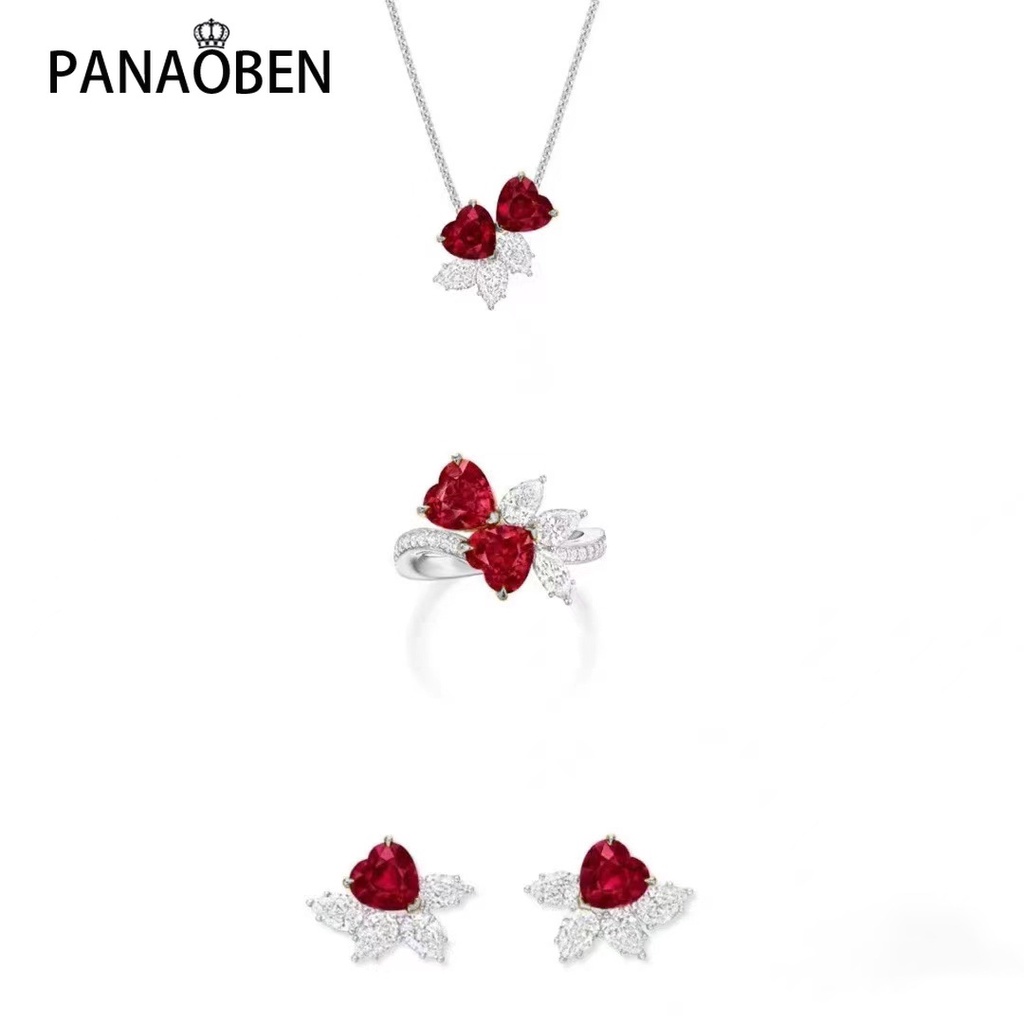 ♥ Bộ Trang Sức Ba Món Nhẫn / Bông Tai / Dây Chuyền Dạng Hở Màu Bạc Sang Trọng Thời Trang Cho Nữ