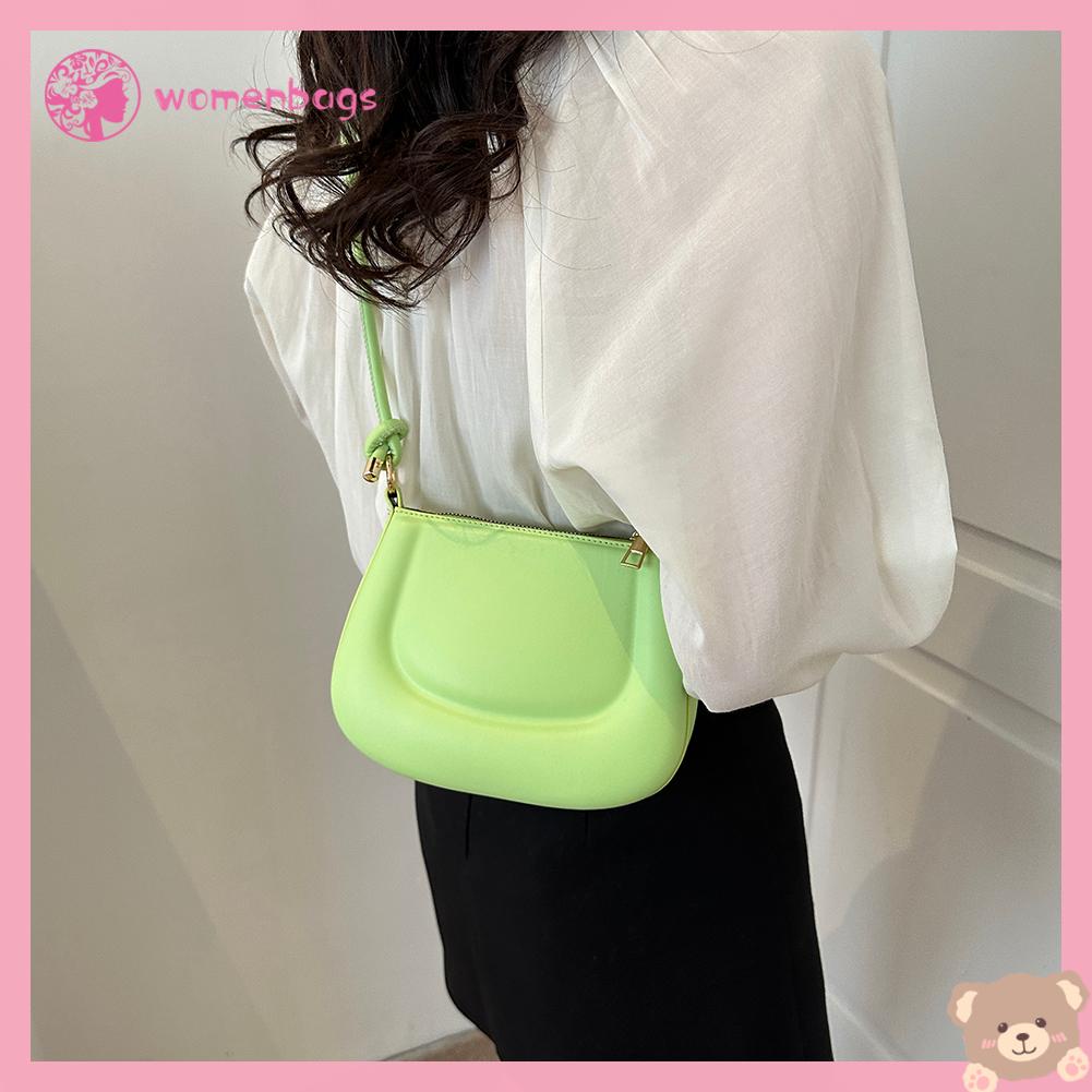 Túi Xách Da PU Kẹp Nách Màu Trơn Thanh Lịch Thời Trang Mùa Hè Cho Nữ