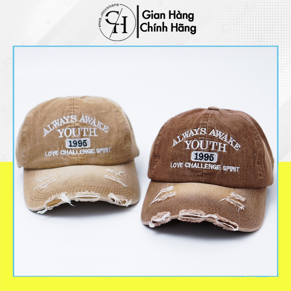 Nón kết thời trang chất Jean cá tính thêu chữ ALWAYS AWAKE YOUTH thời trang nam nữ SH1830