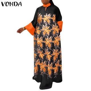 Đầm Cổ Đứng Tay Loe In Họa Tiết Vintage Dành Cho Nữ