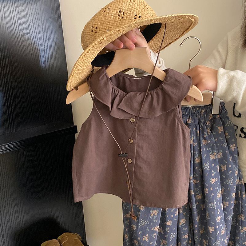 Bộ Áo Thun + Quần Cotton Phong Cách Hàn Quốc Thời Trang Mùa Hè Mới 2023 Dành Cho Bé Gái