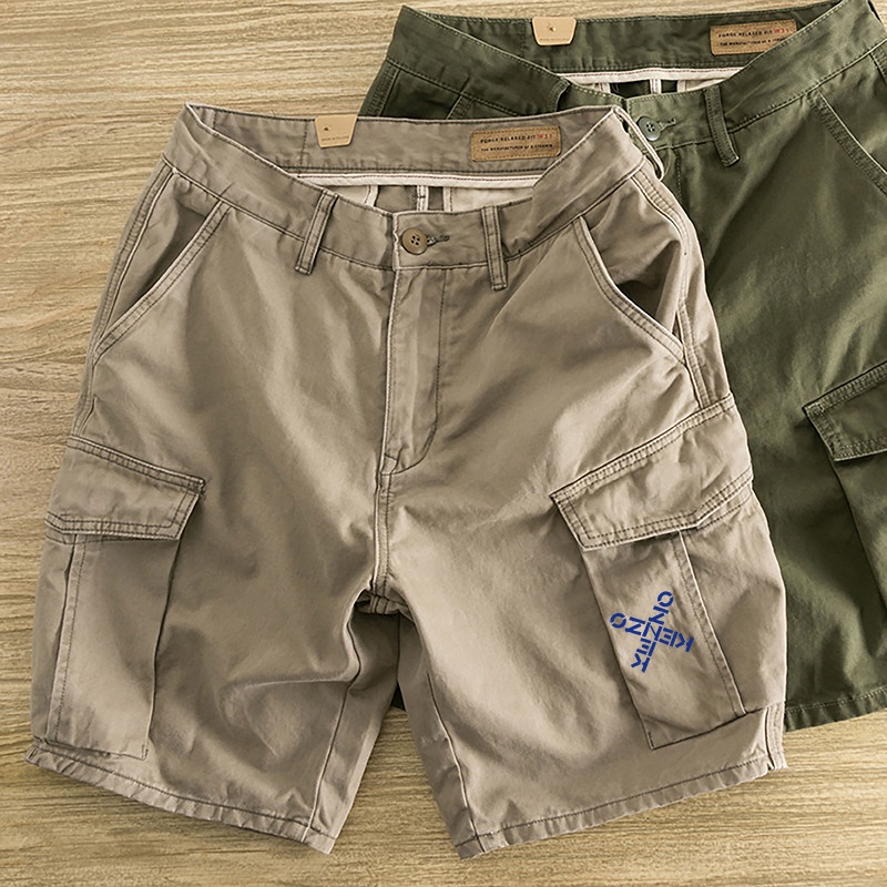 Ready stock summer new casual five-point shorts nam outdoor function trend loose straight multi-bag american cargo pants