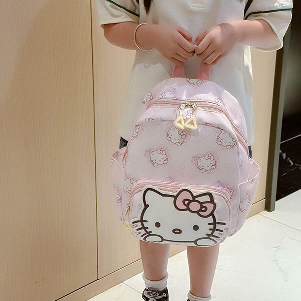 Balo đi học họa tiết mèo Kitty/ cún Kumamoto Pachacco hoạt hình phong cách Hàn Quốc dễ thương dành cho trẻ em