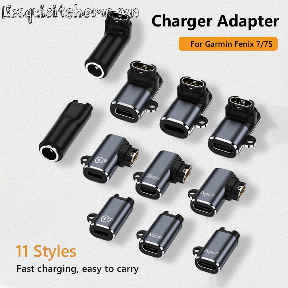Đầu nối bộ sạc nữ type-c / 8 pin / micro usb cho garmin fenix 7 / 7s