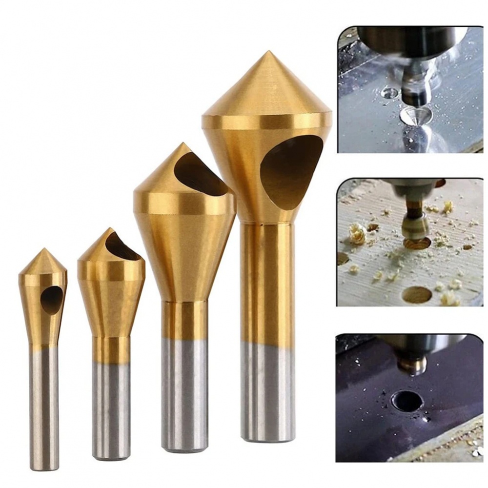 Máy cắt lỗ mũi khoan 6/8/10 / 12mm dụng cụ vát mép bộ đếm máy khoan côn