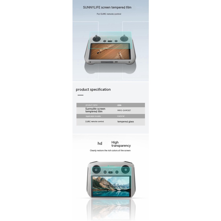 Sunnylife Phim Dán Bảo Vệ Màn Hình Điều Khiển Từ Xa Chống Cháy Nổ Cho DJI RC 2 AIR 3 / Mini3 Pro