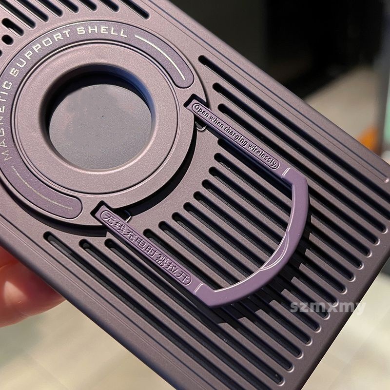 Tản nhiệt vòng từ tính tích hợp chân đế vỏ điện thoại iphone 15 13 12 pro max 15plus rỗng thoáng khí chống rơi bảo vệ vỏ cứng