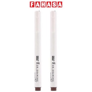 Vỉ 2 bút vẽ kỹ thuật 0.2 mm - marvy 4600-18 - dark brown