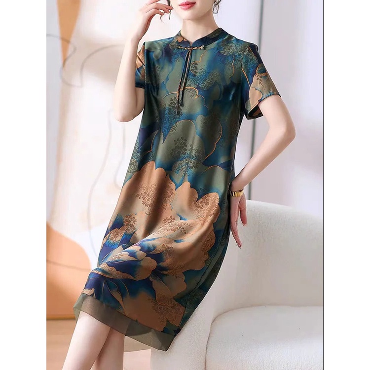 Đầm Sườn Xám Cách Tân Dáng Rộng Phong Cách Trung Hoa Thời Trang Mùa Hè Hàng Mới Dành Cho Nữ