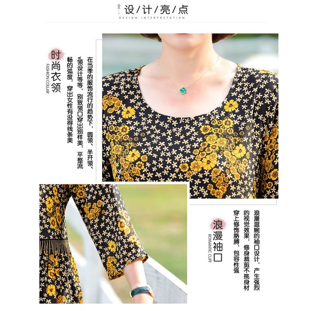 Đầm Tay Lửng Thời Trang Mùa Hè Dành Cho Phụ Nữ Trung Niên Plus