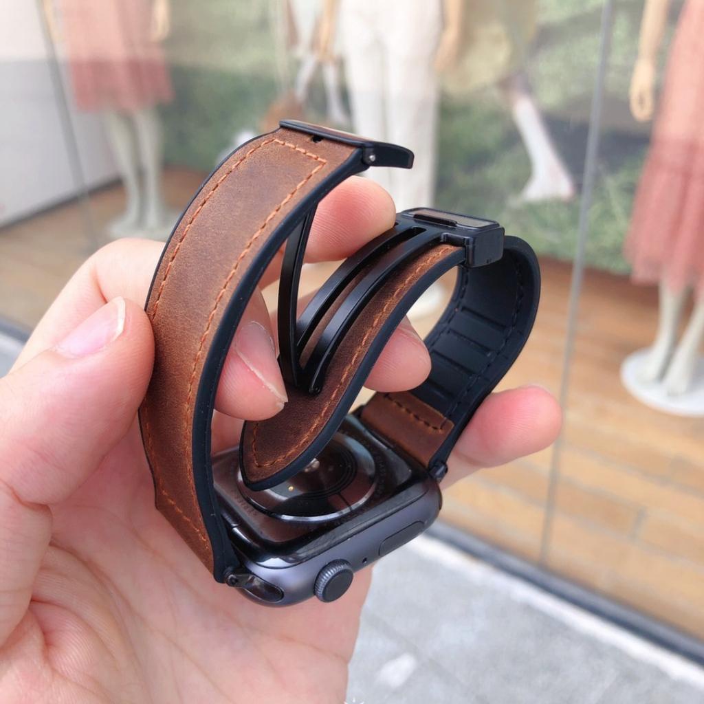 Dây Đeo Bằng Da Thật Dành cả nam và nữ Cho Apple Watch Series 8 7 6 SE 5 4 49mm 41mm 40mm 44mm 45mm