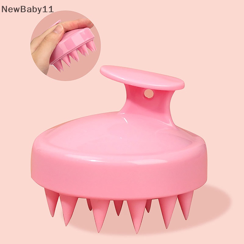 Newbaby lược massage silicon bằng nhựa làm sạch da đầu triệt để massage da đầu tạo bọt dễ dàng bàn chải massage đầu bàn chải gội đầu bàn chải tắm.
