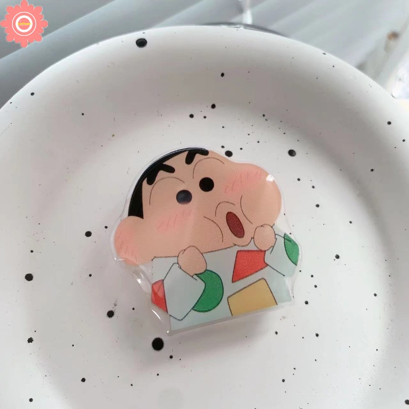 Đáng yêu phim hoạt hình vui nhộn anime crayon giá đỡ điện thoại shin-chan giá đỡ có thể gập lại đa năng fing ring hỗ trợ giá đỡ điện thoại