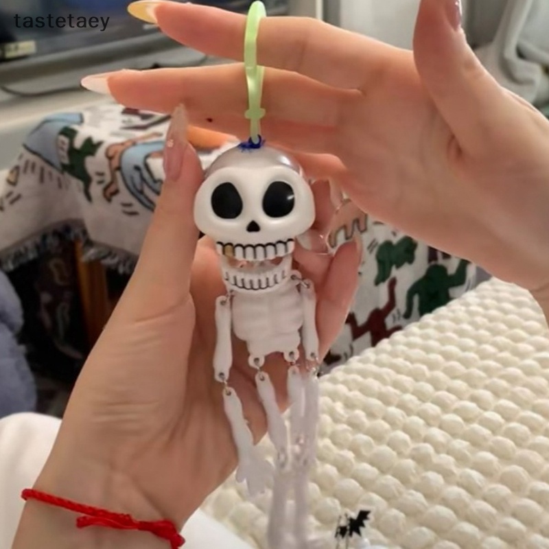 Ngon mới lạ sáng tạo kéo-dây đầu lâu ba lô trang trí móc khóa mặt dây chuyền nhỏ đồ chơi halloween party surprise doll prank fun gift en