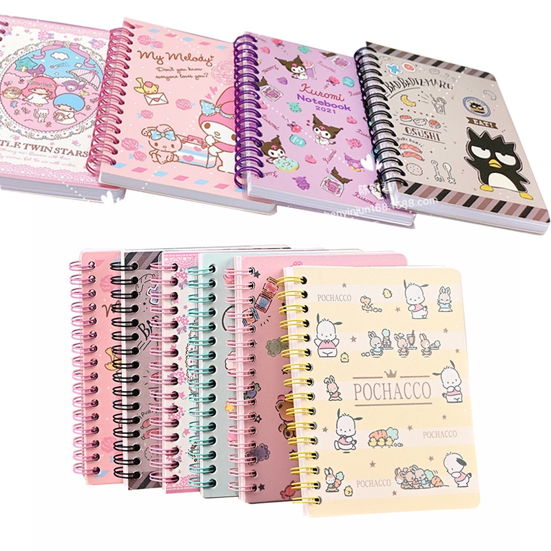 Sanrio coil book anime series kawaii kuromi my melody cinnamoroll kitty cartoon diary notebook student notebook kids gift