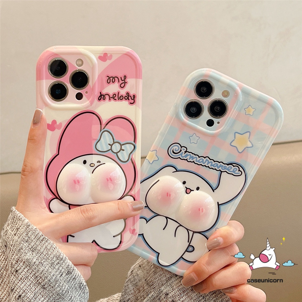 Hoạt Hình Ốp Điện Thoại Mềm Hình melody cinnamoroll 3d Cho iphone 11 12 15 13 14 pro max xr x xs max 6 6s 7 8 plus se 2020