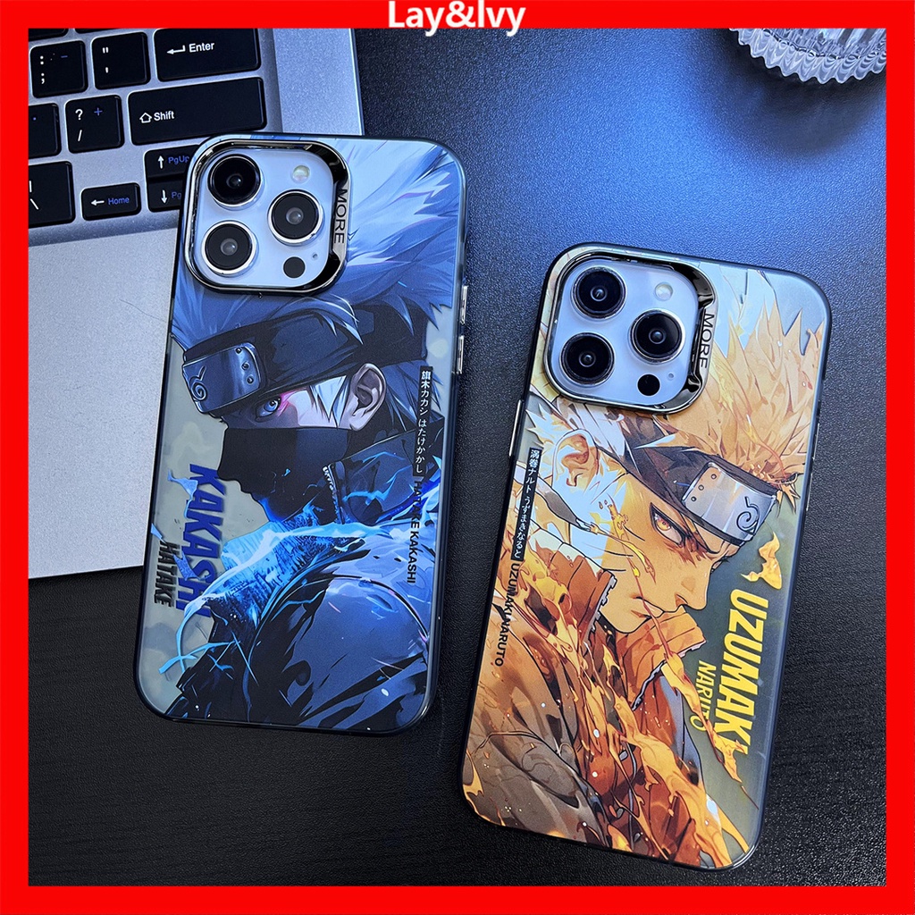 Phim hoạt hình phim hoạt hình anime naruto naruto kakashi mạ khung ống kính kim loại imd vỏ điện thoại silicon thích hợp cho iphone 14 14pro 14max 13promax 12 12promax 11
