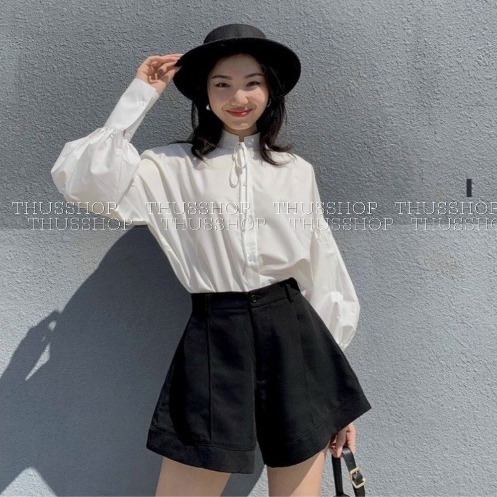 Quần Short Đùi Ống Siêu Rộng Cạp Cao BIGSIZE, Sooc Nữ Dáng Ngố Form Rộng THUS610