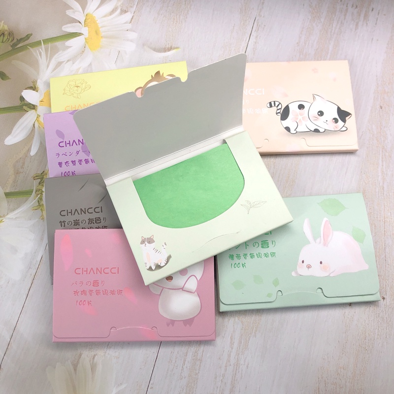 100 cái giấy hấp thụ dầu trên khuôn mặt giấy thấm dầu nhanh dễ dàng mang theo giấy thấm dầu