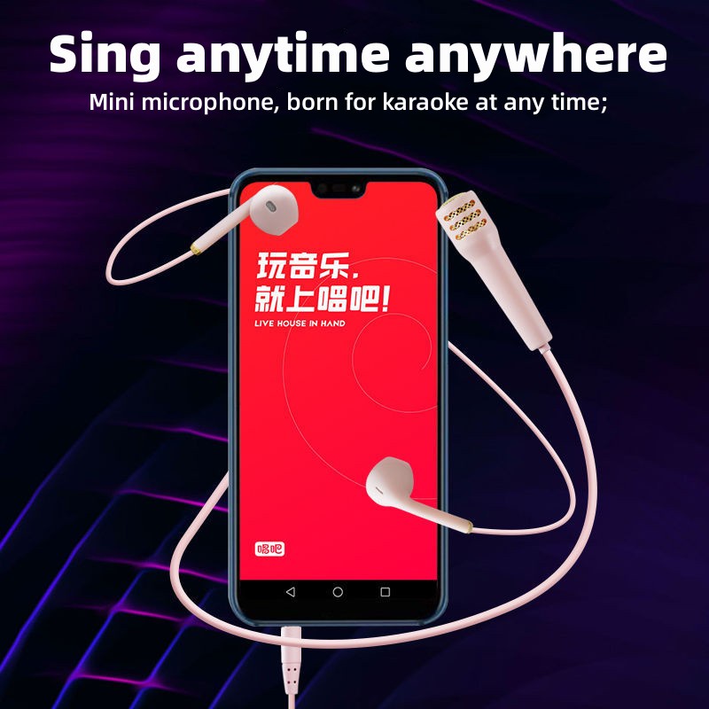 (24 Giao Hàng) Tai Nghe Nhét Tai mini Có Dây 3.5mm Micro Hát karaoke k Hát karaoke k Cho Điện Thoại Di Động Phổ Thông