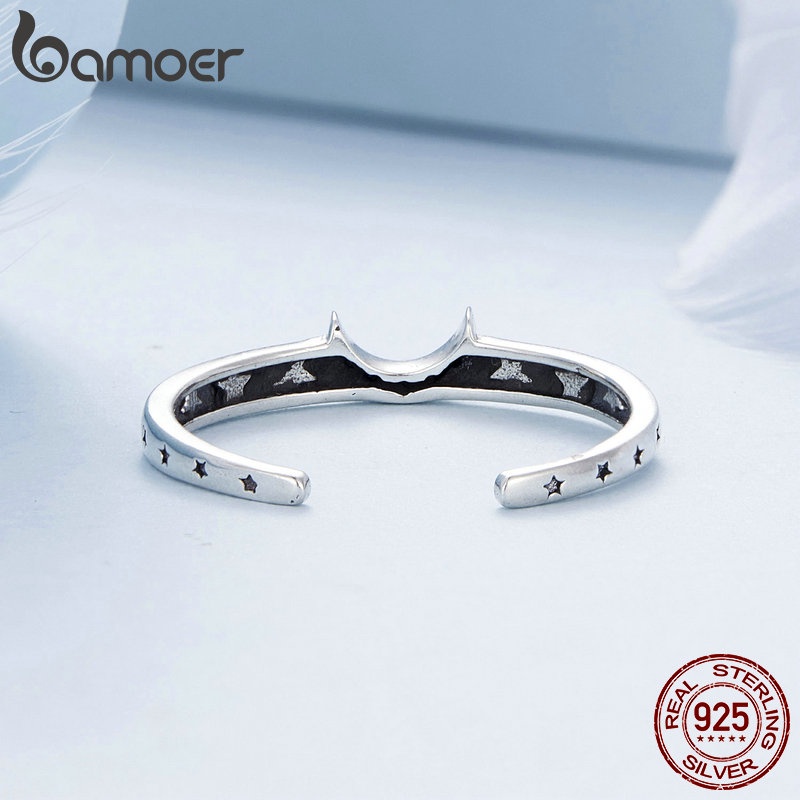 Bamoer Nhẫn Bạc 925 Hình Trăng Sao Cho Cặp Đôi