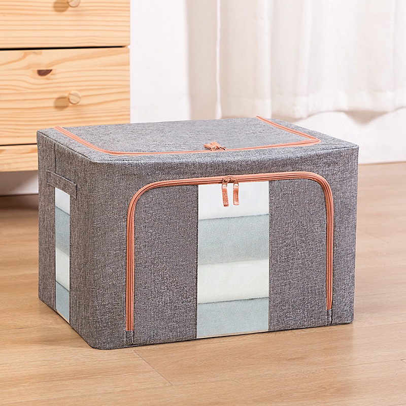Hộp lưu trữ vải cotton và vải lanh gấp hộp lưu trữ không thấm nước hộp lưu trữ quần áo quilt hộp lưu trữ vật liệu gai dầu