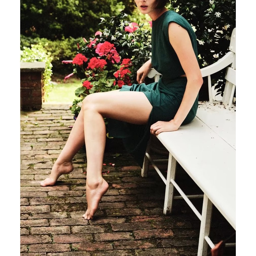 Zara mùa hè mới phụ nữ's Casual linen đầm pha trộn 8279376 7901939