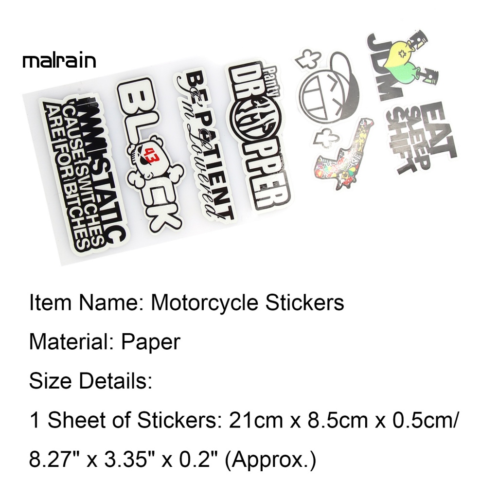 Bộ 5 Miếng Dán Trang Trí Xe Máy Scooter DIY