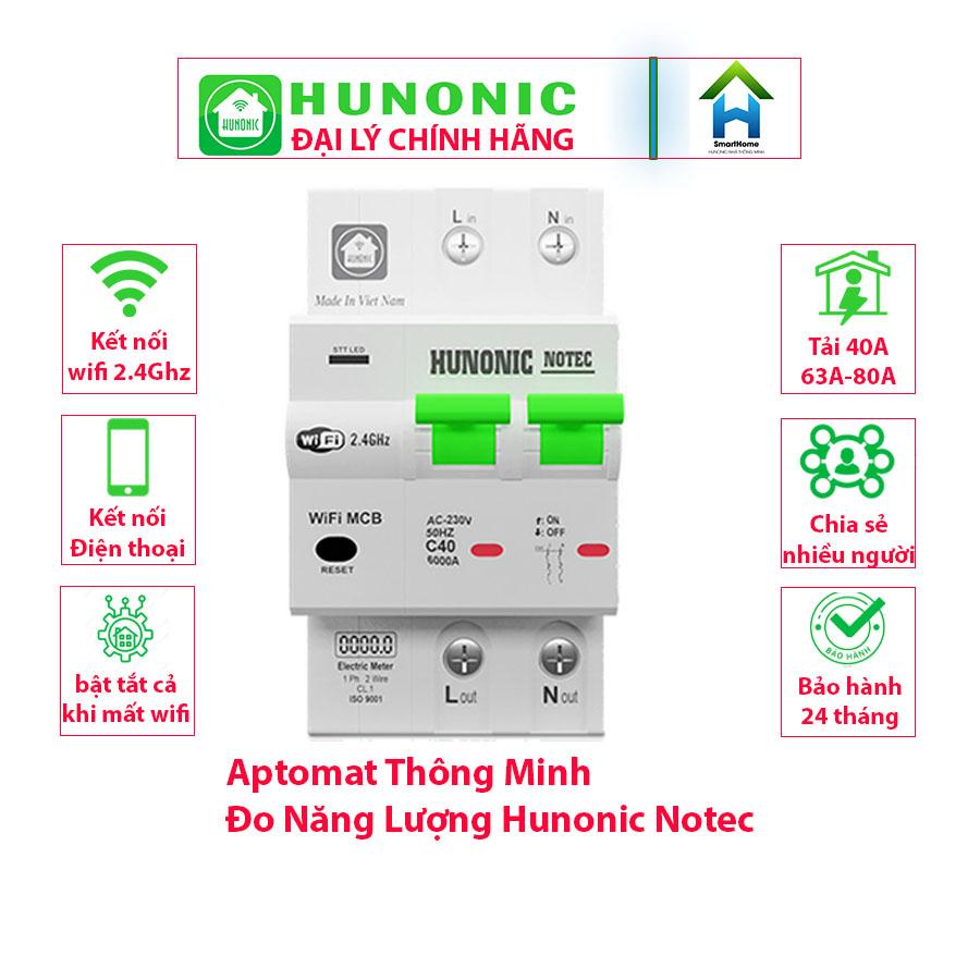 Aptomat Thông Minh Đo Năng Lượng Hunonic Notec