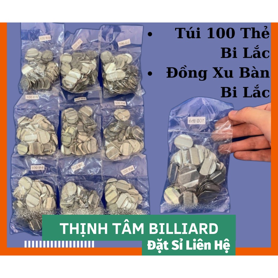 Túi 100 Thẻ Bi Lắc, Đồng Xu Bàn Bi Lắc