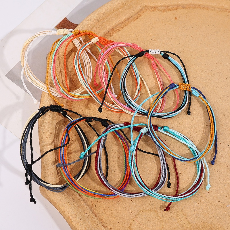 Lắc Chân Dây Rút Bằng Vải Dệt Nhiều Màu Sắc Tùy Chỉnh Phong Cách Bohemian Thời Trang Đi Biển