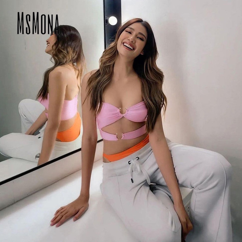 Bộ Áo Liền Quần Sát Nách Hở Vai Màu Trơn Thời Trang 2023 Cho Nữ