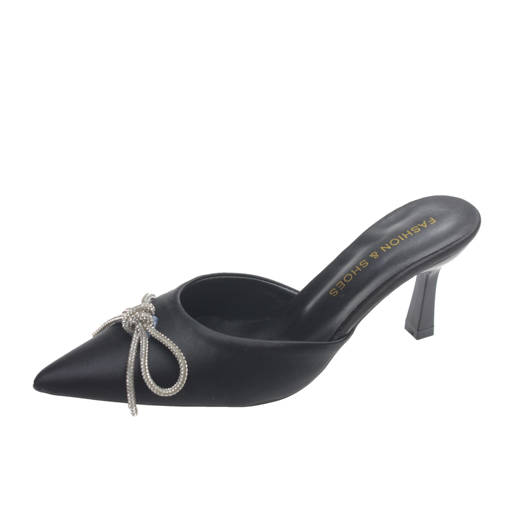 Dép Cao Gót Nữ Mũi Nhọn Đính Đá Phong Cách Hàn Quốc 02497