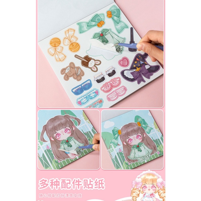 Sticker cute Nhãn sách  Dán Trang  Trí Sổ Tay Bằng Sách Vải Cotton Dán Búp Bê Đồ Chơi Giáo Dục Dành Cho Trẻ 3-6 Tuổi