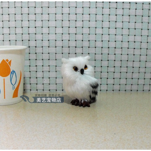 Mô Hình Cú Trang Trí Bàn Làm Việc, Phòng Khách Chất Liệu Nhựa Gắn Lông Giả