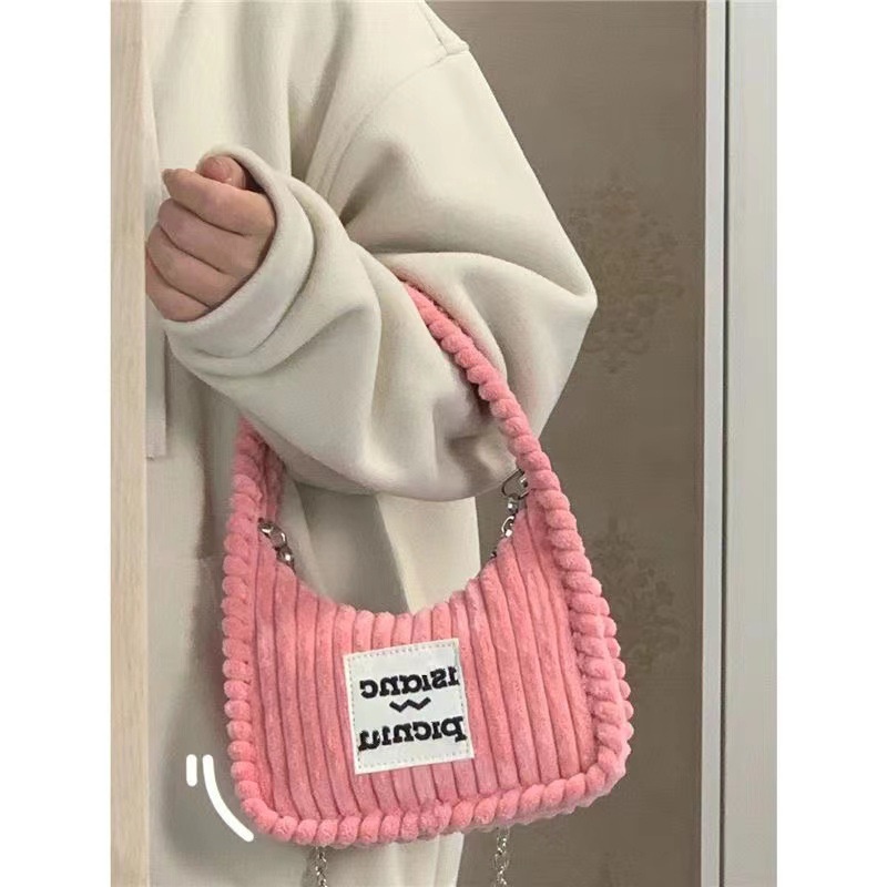 &lt; Muyi &gt; Niche Túi Xách Đeo Dưới Cánh Tay Bằng Vải Nhung Phong Cách Mới