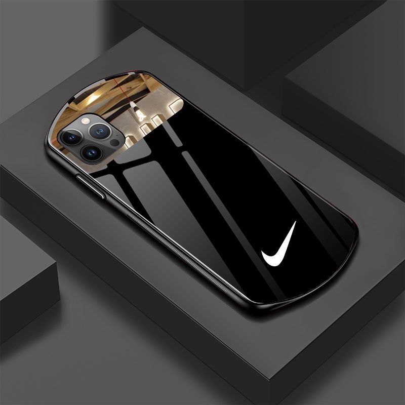 Nike Ốp Điện Thoại Kính Cường Lực Tráng Gương Cho iphone 13 14 pro 15 max 11 12 pro max xs x xr