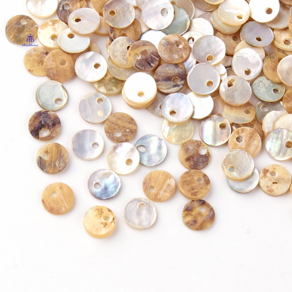 100 Mặt Dây Chuyền Ngọc Trai Hình Vỏ Sò 6x1mm: 1.4mm