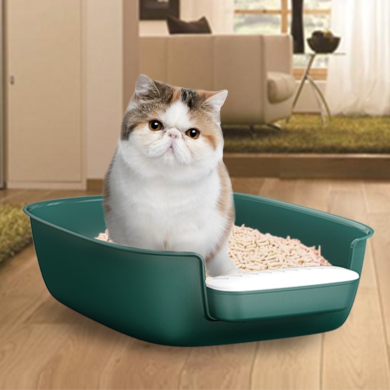 HamshMoc Hộp Đi Vệ Sinh Hai Mặt Chống Văng Nước Cho Mèo Cưng