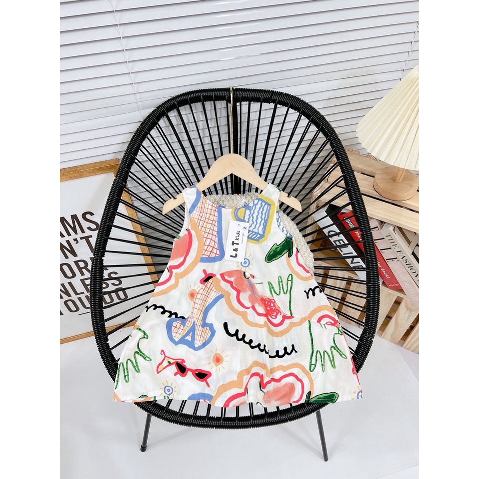 Đầm BEAR LEADER sát nách phong cách mùa hè mới xinh xắn dành cho bé gái 8-20kg